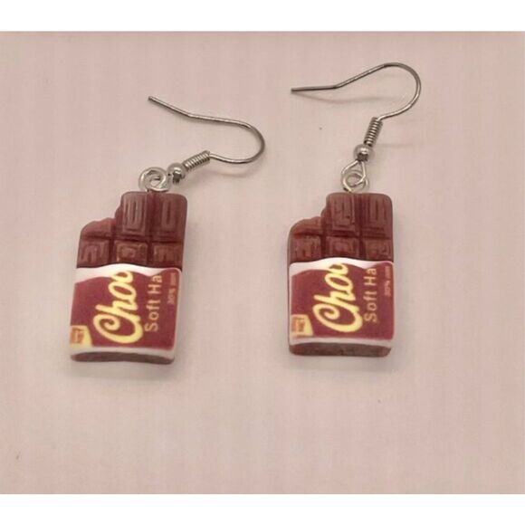 Chocolate Bar Statement Earrings - Picture 1 of 3